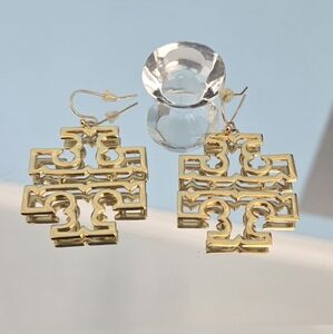 Tory Burch Gold Geometric Drop Earrings